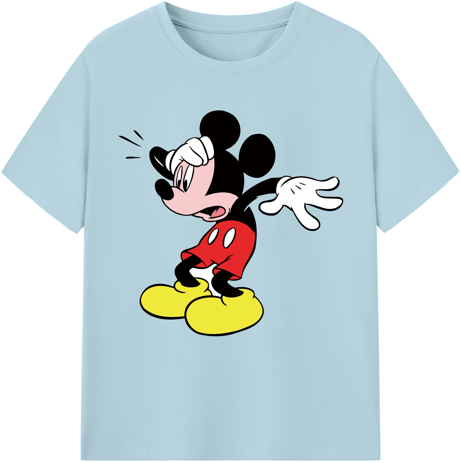 （画像用） ミッキーマウス Mickey Mouse 綿100％半袖Tシャツ（フロントプリント）
